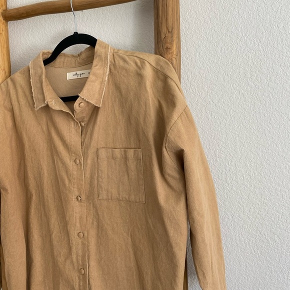Molly Green brown corduroy oversized long sleeves button up - small - Picture 2 of 8